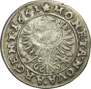 Silesia, Duchy of Liegnitz-Brieg-Wohlau, Ludwig IV, 3 Kreuzer Brieg 1661 EW