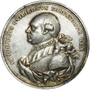 Silesia, Prussian rule, Friedrich Wilhelm II, Medal Homage of the Silesian States in Breslau 1786 - RARE bust to the left