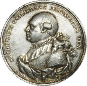 Silesia, Prussian rule, Friedrich Wilhelm II, Medal Homage of the Silesian States in Breslau 1786 - RARE bust to the left