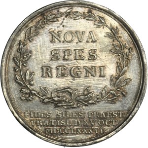 Silesia, Prussian rule, Friedrich Wilhelm II, Medal Homage of the Silesian States in Breslau 1786 - RARE bust to the left