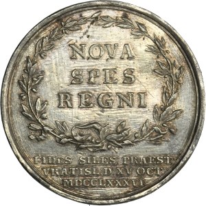 Silesia, Prussian rule, Friedrich Wilhelm II, Medal Homage of the Silesian States in Breslau 1786 - RARE bust to the left