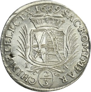 Germany, Electorate of Saxony, Johann Georg III, 2/3 Thaler Dresden 1689 IK