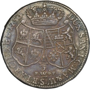 Augustus III of Poland, 1/3 Thaler Dresden 1753 FWôF