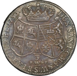 Augustus III of Poland, 1/3 Thaler Dresden 1753 FWôF