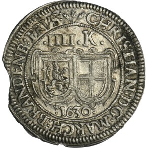 Germany, Margraviate of Brandenburg-Bayreuth, Christian, 4 Kreuzer Nuremberg 1630