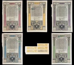 Sixth Austrian 5.5% War State Loan - bond set (5 pieces).