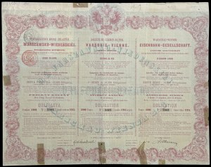 Towarzystwo Drogi Żelaznej Warszawsko-Wiedeńskiej, 3% obligacja 500 franków 1860