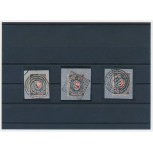 First Polish stamp 1860 on scraps (3 pcs.)