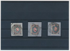 First Polish stamp 1860 on scraps (3 pcs.)