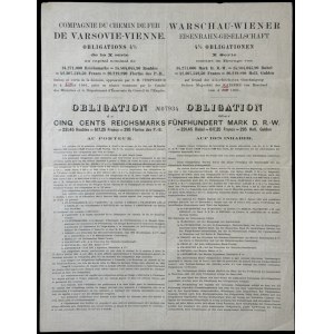 Towarzystwo Drogi Żelaznej Warszawsko-Wiedeńskiej, 4% obligacja 500 marek 1901, seria X