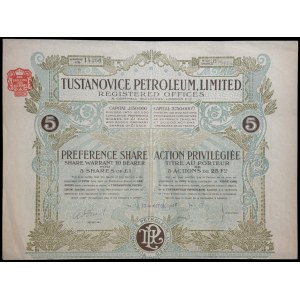 Tustanovice Petroleum Limited, 5 akcji uprzywilejowanych 1908