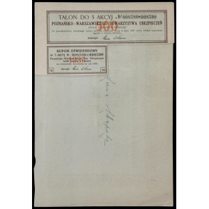 Poznańsko-Warszawskie Towarzystwo Ubezpieczeń S.A.; 5 x 100 zł 1927