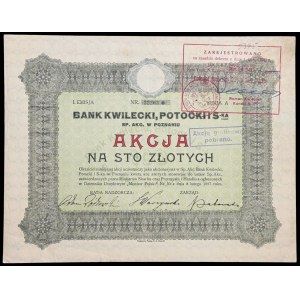 Bank Kwilecki, Potocki i S-ka, 100 zł, Emisja I