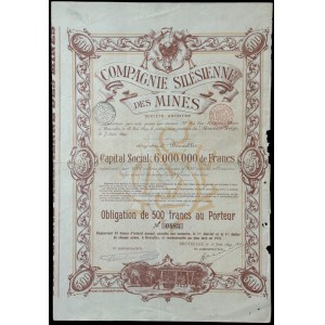 Compagnie Silesienne des Mines - 5% obligacja 500 franków 1899