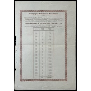 Compagnie Silesienne des Mines - 5% obligacja 500 franków 1899