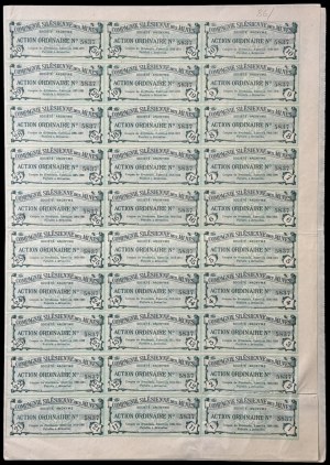 Compagnie Silesienne des Mines - akcja zwykła 500 franków 1899