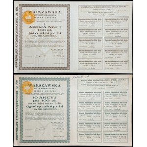 Warszawska Kinematograficzna S.A., 100 zł i 10 x 100 zł - zestaw 2 szt.
