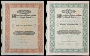 Warszawskie Towarzystwo Fabryk Cukru S.A., 100 zł i 50 x 100 zł 1937 - zestaw 2 szt.