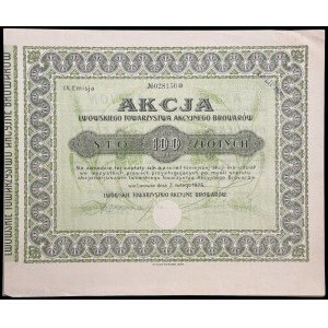 Lwowskie Towarzystwo Akcyjne Browarów, 100 zł 1925, Emisja IX
