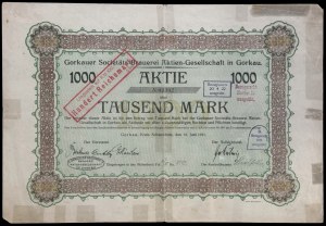 Gorka (Sobotka), Gorkauer Societäts-Brauerei Aktien-Gesellschaft, 1,000 marks 1921