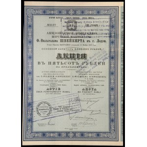 Towarzystwo Akcyjne Wyrobów Wełnianych F. W. Schweikert S.A., 500 rubli 1910, Emisja II