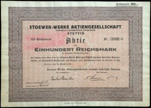 Szczecin, Stoewer-Werke Aktiengesellschaft, 100 Reichsmark 1932