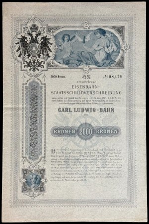 Karl Ludwig's Galician Railway, 4% debt bequest 2,000 crowns 1902