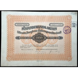 Zakłady Górnicze Silesia S.A., 25 x 200 koron 1921