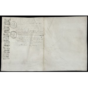 Księstwo Świdnicko-Jaworskie - pokwitowanie listów zastawnych 1827