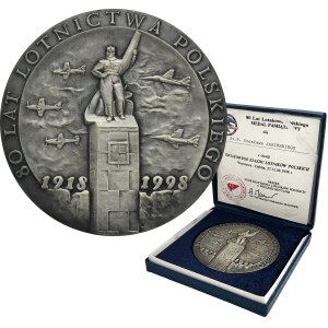 Third Polish Republic, Medal of 80 Years of Polish Aviation 1998 with box and ID card