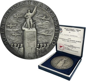 Third Polish Republic, Medal of 80 Years of Polish Aviation 1998 with box and ID card