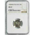 20 groszy 1990 - NGC MS67