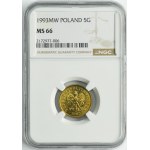 5 groszy 1993 - NGC MS66