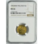 5 groszy 1993 - NGC MS66