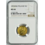 5 groszy 1993 - NGC MS66