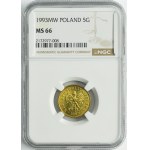 5 groszy 1993 - NGC MS66