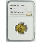 5 groszy 1993 - NGC MS66