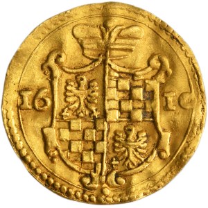 Silesia, Duchy of Liegnitz-Brieg-Wohlau, Johann Christian and Georg Rudolf, 1/2 Ducat Reichenstein 1610 - VERY RARE