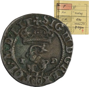 Sigismund III Vasa, Schilling Olkusz 1590 ID - RARE, ex. Kalkowski