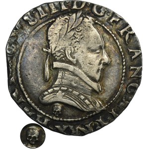 Henry III of France, 1/2 Franc Bourges 1586 - VERY RARE, Skull