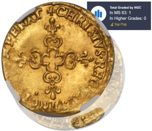 Henry III of France, Ecu d'or Paris 1589 A - NGC MS63 - RARE