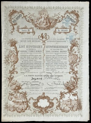 Galicyjski Akcyjny Bank Hipoteczny, 4% list hipoteczny, 10.000 koron