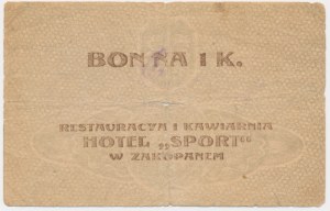 Zakopane, Hotel Sport, 1 korona 1919