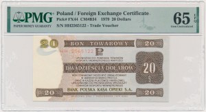Pewex, 20 dolarów 1979 - HH - PMG 65 EPQ