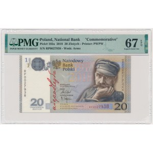 20 złotych 2018 - 100-lecie odzyskania Niepodległości - PMG 67 EPQ