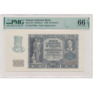 20 złotych 1940 - K - PMG 66 EPQ