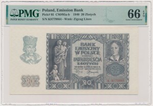 20 gold 1940 - K - PMG 66 EPQ