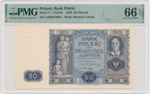 20 złotych 1936 - AM - PMG 66 EPQ