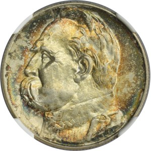 Piłsudski, 5 złotych 1938 - NGC MS63+