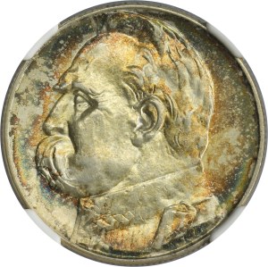 Pilsudski, 5 gold 1938 - NGC MS63+